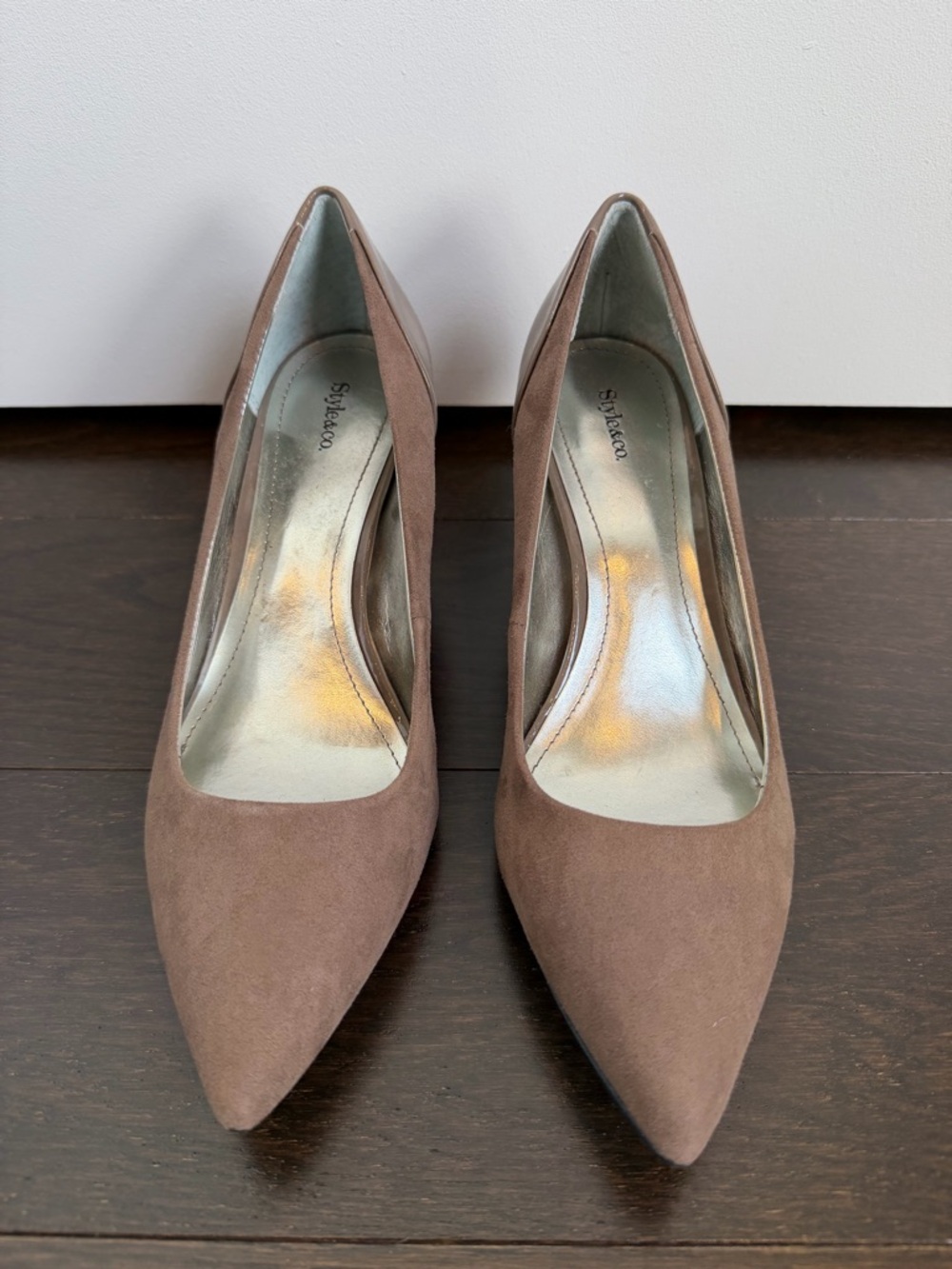 Style & Co. Women’s Taupe Suede Pointed-Toe Pumps - Picture 2 of 5
